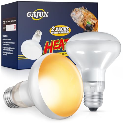 Reptile Heat Lamp 2 Pack, 75W Heat Lamp Bulbs for Reptiles, Amphibians Basking Heat Lamp Bulbs, UVA Daylight Basking Light for Reptiles, Bearded Dragon, Lizard, Turtle, Chicken