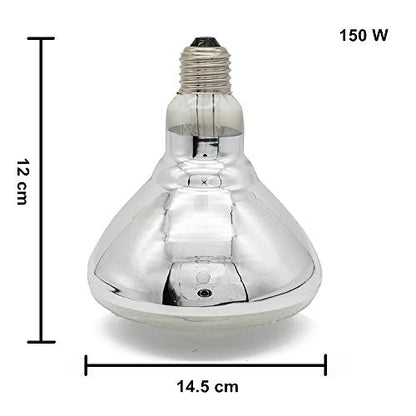Infrared Heating Lamp Clear Hard Explosion-Proof Glass UV Coating for Animal, Bathroom Warming Light Bulb (150w,120v)
