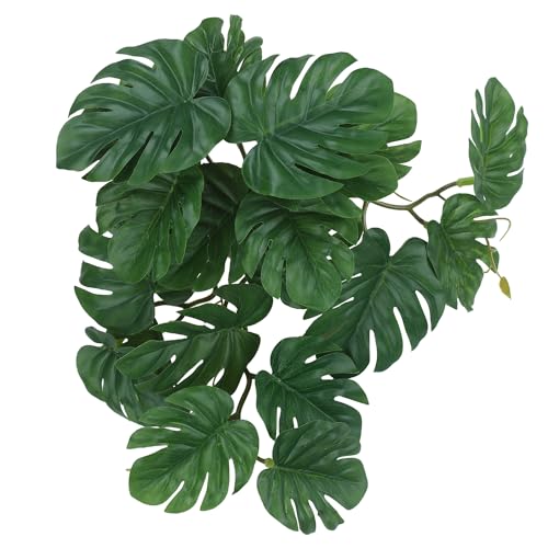 IBWell Fake Reptile Plants for Terrarium, Decor, Turtle Tank with Suction Cup