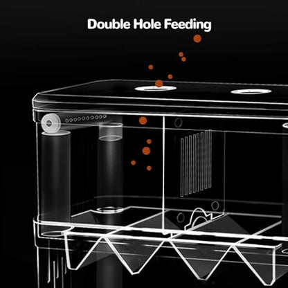 J-star Large Fish Breeder Box for Aquarium Tank, Acrylic Breeding Box for Guppy/Betta/Shrimp/Clownfish, Baby Fish Hatchery & Isolation Tank - size: Large