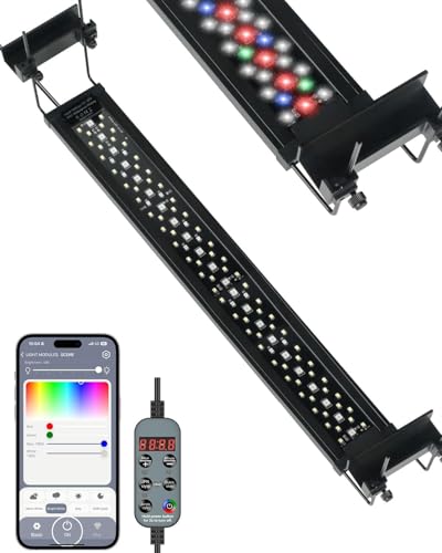 Pawfly Aquarium Light for Plants, 25 W Bluetooth Fish Tank Light, Full Spectrum Aquarium Lights for 24"-30" Fish Tanks, Extendable 24/7 LED Lights with Timer Modes & Adjustable Brightness - size: 24"-30"