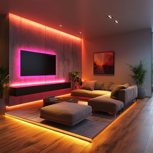LED Strip Lights 24V COB Gold Yellow Dimmable led Lighting16.4ft (Kit) | Super Bright, Dotless High Density 7.2W/m, 8mm Width Cuttable Flexible, Home DIY Commercial Decoration - color: Gold Yellow (Kit)