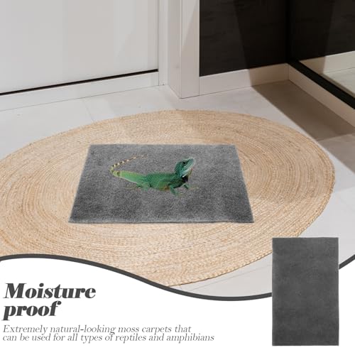 BESPORTBLE 2Pcs Wear-Resistant Reptile Mat Absorbent Household Snake Bedding for Tortoises Lizards Frogs Washable Reusable Comfortable Pet Carpet for Terrarium Substrate