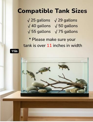 SolidForm Turtle Basking Platform with Ramp, Built-in Food Tray, Zero Zip-Tied, Non-Slip Ramp, 2 Adjustable Height Turtles Dock, for 25–75 Gallon Aquariums(11-in Width) Turtle Tank Accessories - size: Medium（10×7.8inches）
