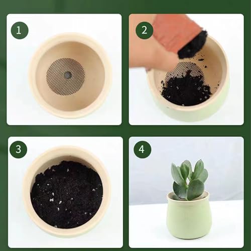 Sylken 200 Pack Flower Pot Hole Mesh Pad, 4" Square Drainage Hole Mesh Pad - Ultimate Gardening Solution Preventing Soil Loss, Anti-Slip, Bonsai Bottom Grid Mat Gifts for Women Gardeners! - size: 4"