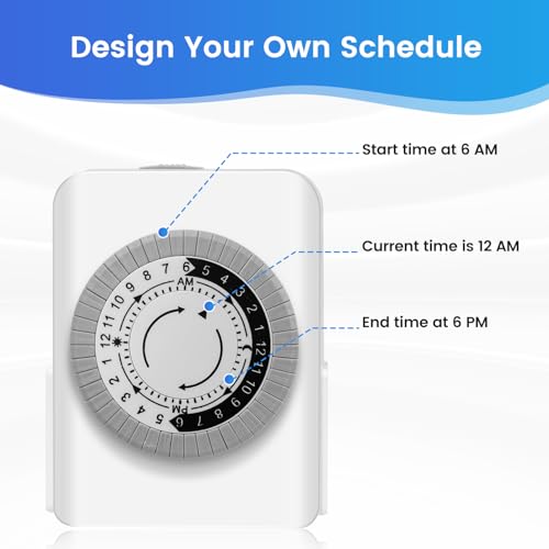 Outlet Timer,Timers for Electrical Outlets Indoor with 3-Prong Dual Outlet,24-Hour 30 Minute Daily On/Off Cycle, Plug-in Mechanical Timers for Christmas Lights, Lamps, Grow Light (3-Pack) - style: 3-Prong(3 PACK)
