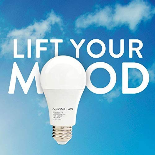 NorbSMILE PAR30 Full Spectrum Light Bulb | CA Energy Compliant Long Neck LED Bulb & 10W 800 Lumens | 5000K Daylight White, CRI 96+ & Dimmable | Supports Energy, Mood & Circadian Rhythm | US Patented - style: Smile 10W PAR30 (1 Pack)