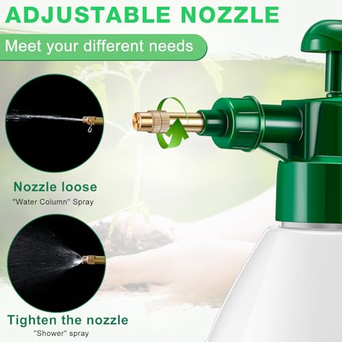 Ziliny 2 Pcs 27 oz Handheld Pump Spray Bottle Garden Mister Spray Bottles Lawn Pressure Hand Pump Sprayer with Adjustable Nozzle for Chemicals Watering Weeds Plants and Cleaning (Green) - color: Green, size: 27 oz