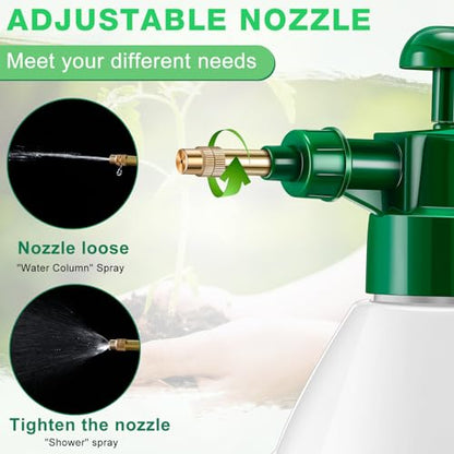Ziliny 2 Pcs 27 oz Handheld Pump Spray Bottle Garden Mister Spray Bottles Lawn Pressure Hand Pump Sprayer with Adjustable Nozzle for Chemicals Watering Weeds Plants and Cleaning (Green) - color: Green, size: 27 oz