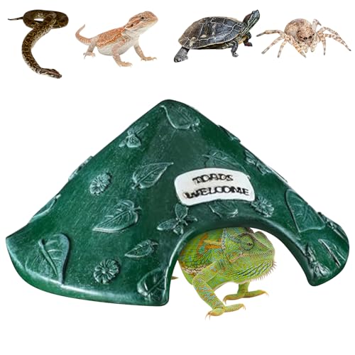 Impermeable Caecilian Shelter Decorative Rosin Residence for Marine Tortoises Garden Herpeton Habitat Herpeton Enthusiasts Terrariums Deck - color: Green