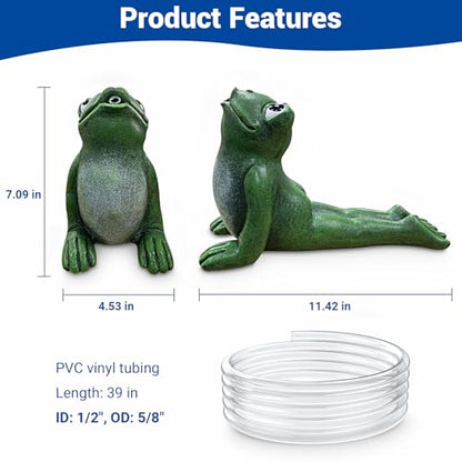 NFESOLAR Yoga Frog Spitter Fountain for Water Feature | Frog Fountain with Clear Tubing, Never Rust or Crack for Ponds, Water Gardens N9712 - size: Yoga Frog