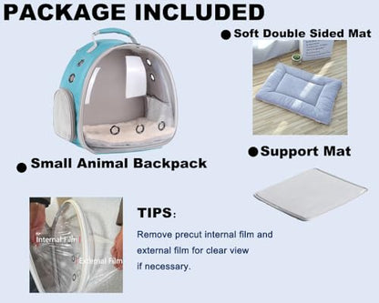 Portable Small Animal Backpack Travel Breathable Pet Carrier Bag Cages for Guinea Pig, Rabbit, Bearded Dragon, Squirrel, Tortoise, Bird, Lizard, Sugar Glider - color: Green