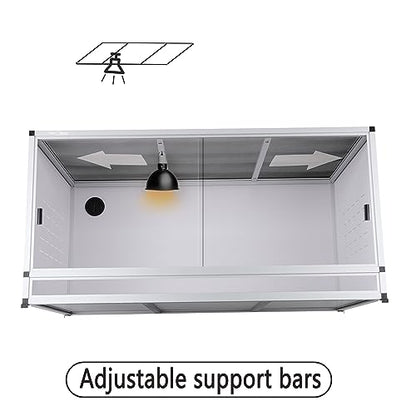 Stackable PVC Reptile Enclosure 40''x16''x16'' ToxiRium Space Efficient Large Reptile Tanks 44 Gallons for Bearded Dragon Gecko Lizard Snake, Wide Vivarium with Sliding Doors Lock-2pcs with spacers