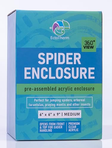 EctoTherm Jumping Spider Enclosure - for Habitat, Terrarium Kit and Arboreal Tarantula Enclosure - size: Medium