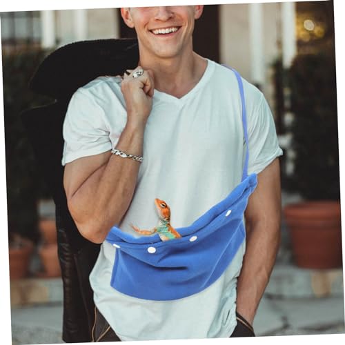 UPKOCH Portable Reptile Sling Carrier Bag Adjustable Strap Outdoor Travel Bag for Bearded Dragons Lizards Guinea Pigs Lightweight Durable Crawling Pet Carrier