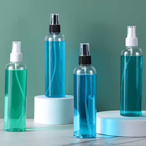 Eccliy 32 Pcs 8 oz Spray Bottles Fine Mist Cleaning Bottles Clear Empty Plastic Travel Sprayer Refillable Sprayer with Cap for Cleaning Solutions Oils Travel Perfumes(Mix,Clear) - color: Mix, style: Clear