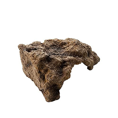 Reptile Simulation Rock Hideouts Cave Amphibian Hides Resin Habitat Decor Shelter for Gecko Leopard Lizards Toad Turtle (Small),grey