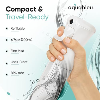 Aquableu Spray Bottle for Hair – Continuous Mist Spray Bottle for Hair Care, Styling, Cleaning, Plants, Pets & Essential Oils (Clear, 6.76oz/200ml) - color: Clear