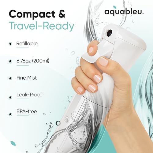 Aquableu Spray Bottle for Hair – 10-Pack Continuous Mist Spray Bottle for Hair Care, Styling, Cleaning, Plants, Pets & Essential Oils (Clear, 6.76oz/200ml) - color: Clear - Pack of 10