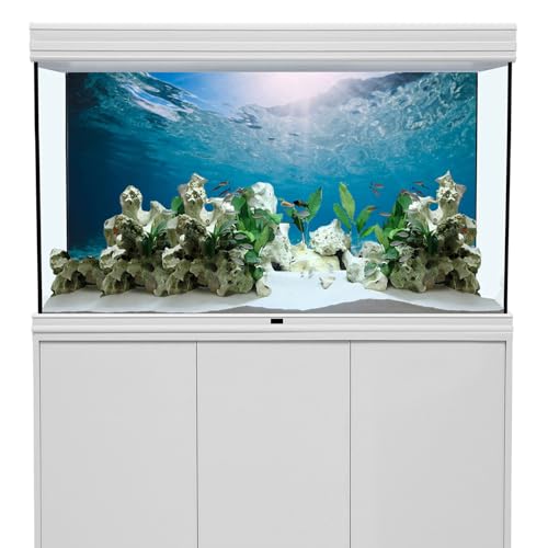 AWERT 24x12 inches Polyester Undersea Theme Ocean Floor Aquarium Background Tropical Fish Tank Background - size: 24x12in/60x30cm