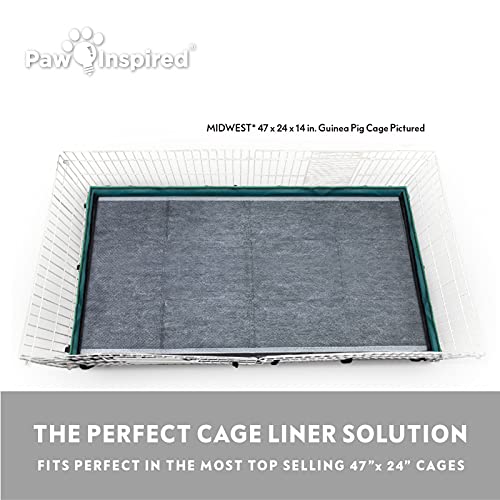 Paw Inspired Disposable Guinea Pig Cage Liners | Bamboo Charcoal Odor Controlling | Super Absorbent Liners Pee Pads for Ferrets, Rabbits, Hamsters, and Small Animals (47" x 26" (Midwest), 8 Count) - size: 47x26" (Midwest) - 8 ct