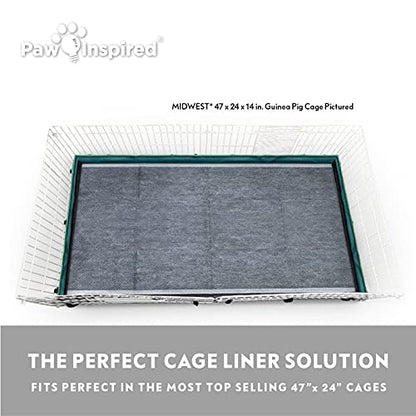 Paw Inspired Disposable Guinea Pig Cage Liners | Bamboo Charcoal Odor Controlling | Super Absorbent Liners Pee Pads for Ferrets, Rabbits, Hamsters, and Small Animals (47" x 26" (Midwest), 8 Count) - size: 47x26" (Midwest) - 8 ct