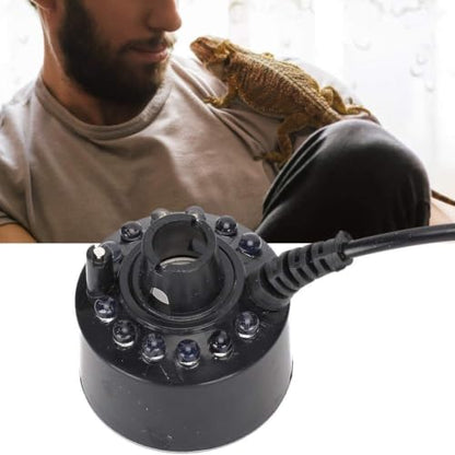 Plastic Aquarium Mini Mist Maker Fogger Water Fountain Pond Fog Machine Reptile Pet Mist Maker LED Colorful Lighting Sprayer Humidifier Atomizer US Pl