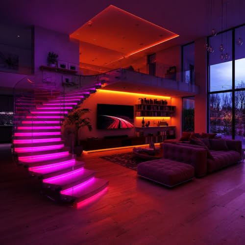 LED Strip Lights 24V COB Pink Dimmable LED Lighting 16.4ft (Kit) | Bright, Dotless High Density 7.2/m, 8mm Width Cuttable Flexible, Home DIY Commercial Decoration - color: Pink (Kit)
