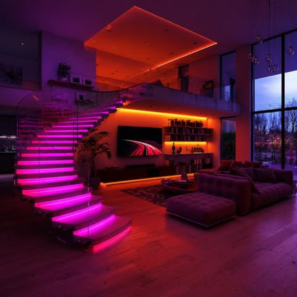 LED Strip Lights 24V COB Pink Dimmable LED Lighting 16.4ft (Kit) | Bright, Dotless High Density 7.2/m, 8mm Width Cuttable Flexible, Home DIY Commercial Decoration - color: Pink (Kit)