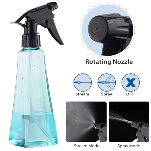 Spray Bottles (2-Pack, 12 Oz.) Mist/Stream, Plastic Water Spray Bottle for Hair, Plants, Cleaning, Cooking, BBQ, Pet - Empty Spray Bottles - Leak Proof - BPA-Free - Multicolor - color: Orange + Blue