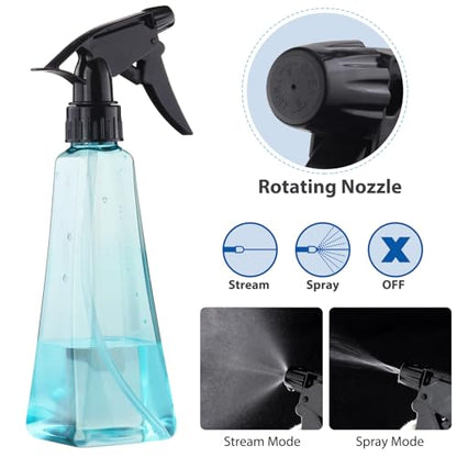 Spray Bottles (2-Pack, 12 Oz.) Mist/Stream, Plastic Water Spray Bottle for Hair, Plants, Cleaning, Cooking, BBQ, Pet - Empty Spray Bottles - Leak Proof - BPA-Free - Multicolor - color: Clear + Clear