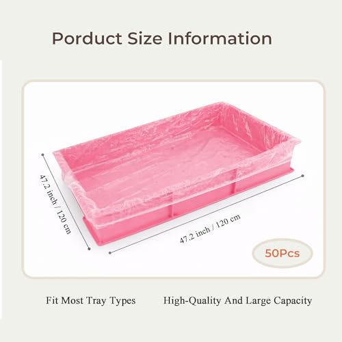 50 Disposable Cage Tray Liners for Pets, 47.2 x 47.2 in | Quick Tray Changes, Keeps Cages Cleaner, Contains Bedding and Waste, Easy Cleanup, for Rabbits, Guinea Pigs and Small Pets - size: L(47.2 x 47.2'')