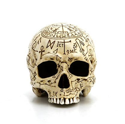 Veronese Design 5 1/4" Mystic Sigils Ritual Skull Resin Sculpture Hand Painted Realistic Finish