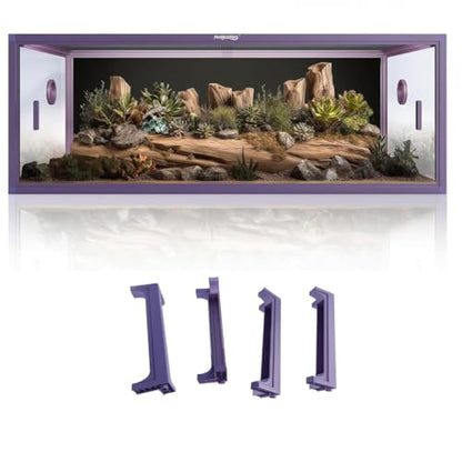 Phailozoo 85 Gallon Reptile Terrarium with 10" Reptile Tank Stackers, Front Opening Snake Tank for Easy Feeding, Reptile Tank with Leakproof Bottom & Top Screen Ventilation 48''x24''x18''