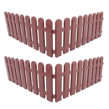 Balacoo 4pcs Outdoor Plastic Tortoise Fence, Small Animal Enclosure Barrier 50x20cm, Brown Pet Playpen for Yard Garden Lawn Border, Suitable for Outdoor Tortoise and Bunny Containment