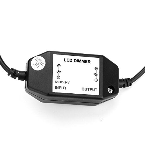 LPD LED Dimmer Switch for Led Lights, DC Jack 12-24V, 6A Max, Mini Dial Inline Switch Dimmer, SMD 5050 3528 2835 5630 LED Strip Light Controller