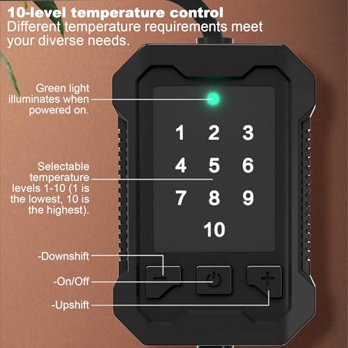Reptile Heat Mat - 14W Under Tank Heating Pad, Temperature Control Pad, Terrarium Warmer | 14W Adjustable Thermal Mat for Hermit Crab Gecko Lizard Spider Turtle Snake Pet Habitat Amphibian