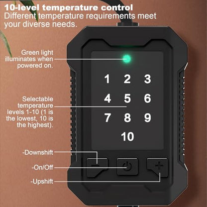 Reptile Heat Mat - 14W Under Tank Heating Pad, Temperature Control Pad, Terrarium Warmer | 14W Adjustable Thermal Mat for Hermit Crab Gecko Lizard Spider Turtle Snake Pet Habitat Amphibian