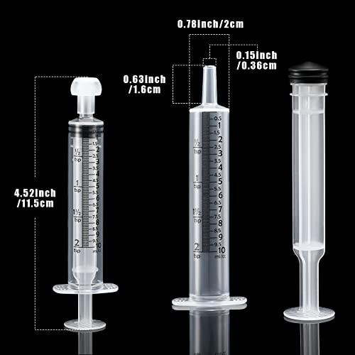 Frienda 4 Packs Large Plastic Syringe Measuring Syringe Tools Dispensing Multiple Uses (10 ml)