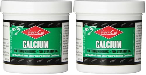 Rep-Cal 52298 Phosphorous-Free Calcium Powder Reptile/Amphibian Supplement Without Vitamin D3, 4.1 oz,White (Pack of 2) - size: 4.1 oz (Pack of 2)