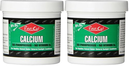 Rep-Cal 52298 Phosphorous-Free Calcium Powder Reptile/Amphibian Supplement Without Vitamin D3, 4.1 oz,White (Pack of 2) - size: 4.1 oz (Pack of 2)