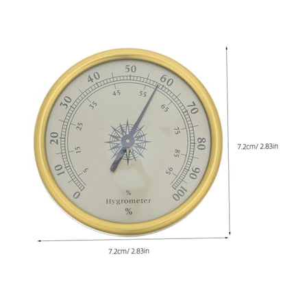 Mikikit Analog Hygrometer 72mm Gold No Battery Humidity Gauge Passive Indoor Humidity Monitor for Terrarium Greenhouse Guitar Case