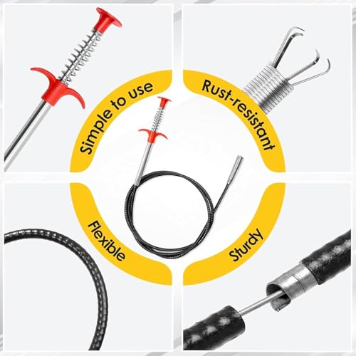 118" Flexible Grabber Claw Reacher Tool, Drain Clog Remover Drain Snake, Hair Clog Removal Tool for Kitchen Sink, Bathroom Bathtub and Toilet Drains - style: 118"