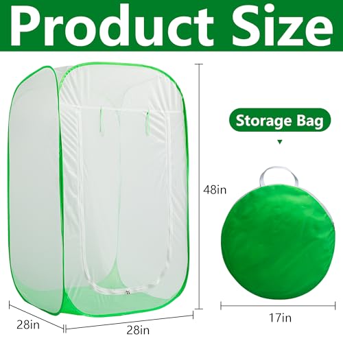 48" x 28" x 28" Pop Up Garden Mesh Plant Cover, Plant Protectors Mesh Plant Enclosure, Garden Net Cage Pest Protection Guard Tent with Storage Bag for Protect Plant Vegetable Fruit from Birds Insects - color: 48 X 28 X 28 Inch