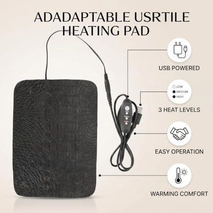 USB Powered Reptile Heating Pad 7.5W/8.5W Small Heat Mat for Tortoise Lizard Crab Under Tank Terrarium Heater - size: S