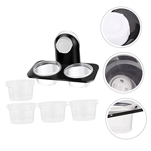 BESPORTBLE 1set Hanging Reptile Food Dishes Suction Cups Dual Compartment Feeder for Tortoise Gecko and Lizard Bowls for Easy Feeding and Hydration
