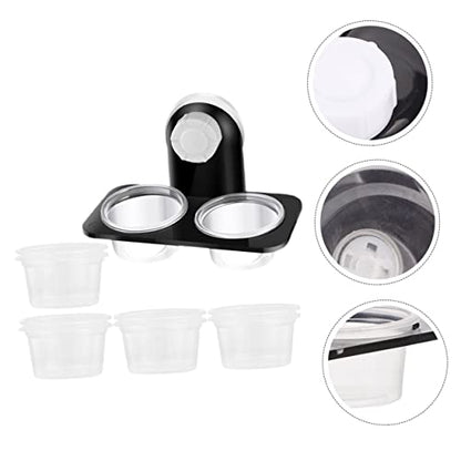 BESPORTBLE 1set Hanging Reptile Food Dishes Suction Cups Dual Compartment Feeder for Tortoise Gecko and Lizard Bowls for Easy Feeding and Hydration