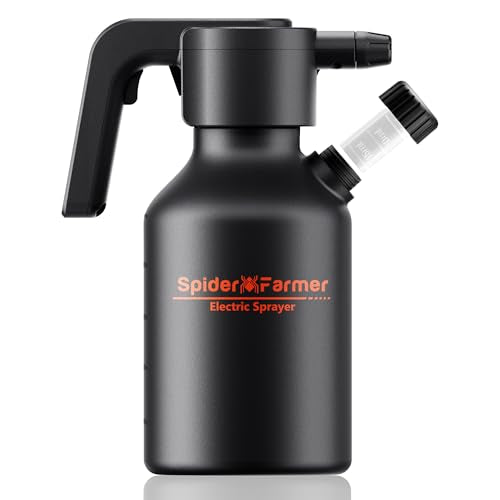 Spider Farmer 0.5 Gallon Electric Spray Bottle, 2500mAh Battery Powered Sprayer, Automatic Plant Mister with Adjustable Nozzle & Measuring Cup, Type-C Rechargeable for Indoor Outdoor Gardening