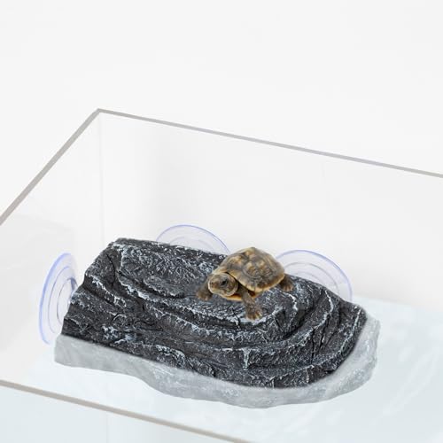 Turtle Basking Platform for Aquatic Pets - Extra Large Basking Platform for Aquatic Turtles with 3 Strong Suction Cups, Floating Resting Dock for Turtle Tank & Aquarium