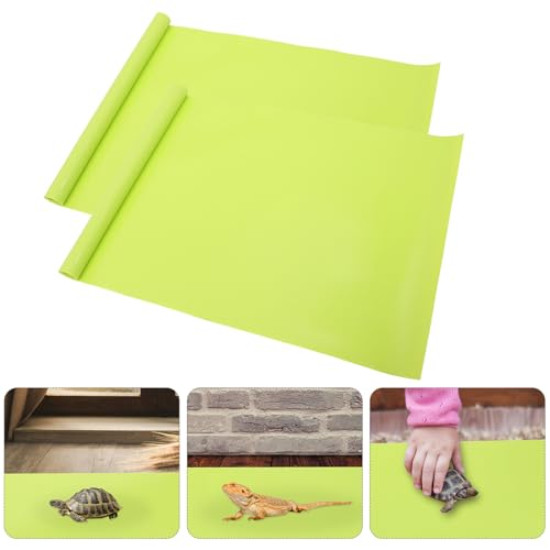 2pcs Reptile Carpet Terrarium Liner Mat Waterproof and Oil-Resistant Floor Bedding for 40-45 Gallon Tanks, Cuttable and Washable Green Mat for Bearded Dragon, Gecko, and Lizard